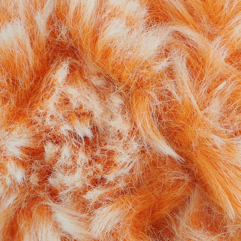 NICEEC 2 Skeins Faux Fur Yarn Super Soft, Chunky & Fluffy, Eyelash Yarn for Crochet & Knitting (Total Length 70yds,3.53oz) - Orange - Image 2